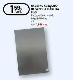 Intermarché caderno agrafado capa preta plástica promoção