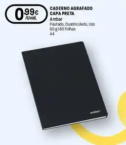 Intermarché caderno agrafado capa preta ambar promoção