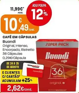Intermarché Café em cápsulas buondi promoção