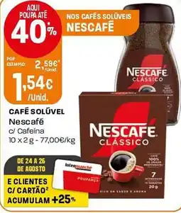Intermarché Café solúvel Nescafé clássico promoção