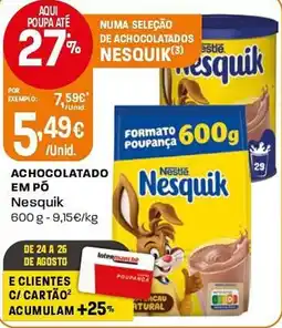 Intermarché Achocolatado em pó Nesquik promoção