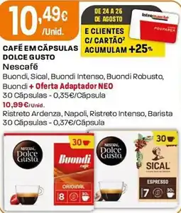 Intermarché Café em cápsulas dolce gusto nescafé promoção