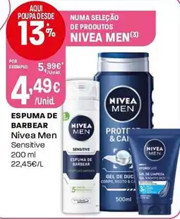 Intermarché Espuma de barbear nivea men sensitive promoção