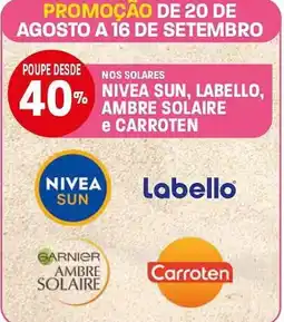 Intermarché solares nivea sun, labello, ambre solaire e carrotan promoção
