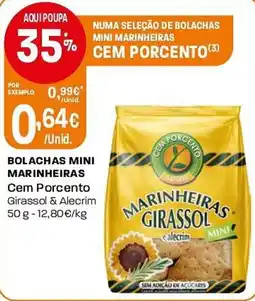 Intermarché Bolachas mini marinheiras cem porcento girassol & alecrim promoção