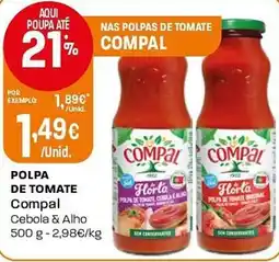 Intermarché Polpa de tomate compal cebola & alho promoção
