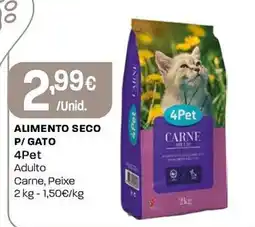 Intermarché 4pet alimento seco p/ gato adulto carne, peixe promoção