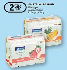 Intermarché Iogurte líquido aroma paturages morango promoção