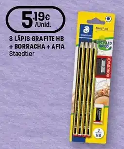 Intermarché 8 lápis grafite hb + borracha + afia staedtler promoção
