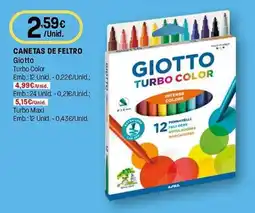 Intermarché canetas de feltro giotto turbo color promoção