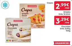Amanhecer Crepes simples doces amanecer promoção