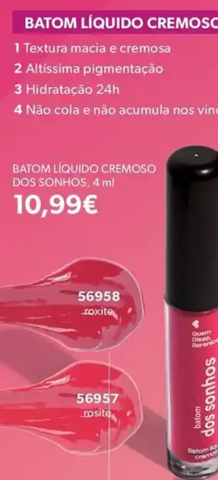 O Boticário Batom liquido cremoso dos sonhos promoção