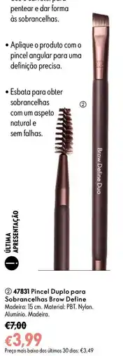 Oriflame Pincel Duplo para Sobrancelhas Brow Define promoção