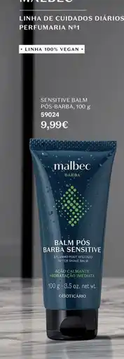 O Boticário Malbec balm pós barba sensitive promoção
