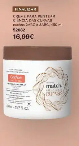 O Boticário match. ciência das curvas creme para pentear promoção
