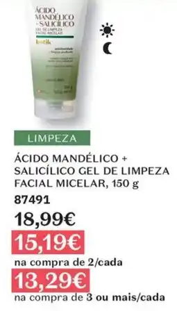 O Boticário botik ácido mandélico + salicílico gel de limpeza facial micelar promoção