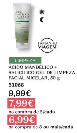 O Boticário ácido mandélico + salicílico gel de limpeza facial micelar promoção