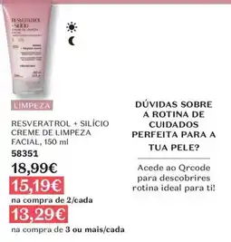 O Boticário Resveratrol + silício creme de limpeza facial promoção