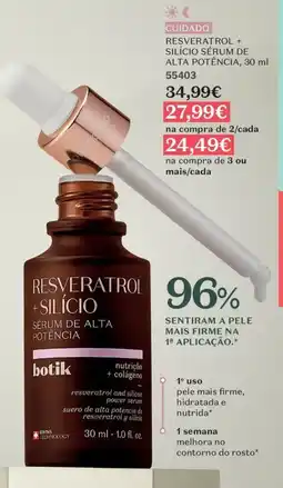 O Boticário Resveratrol + silício sérum de alta potência botik promoção
