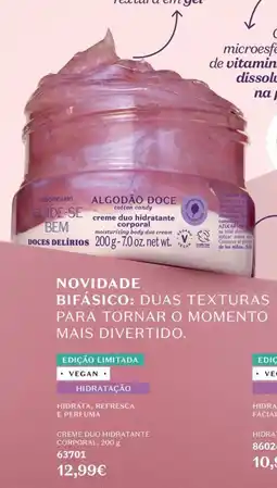 O Boticário Oboticário Cuidese Bem Algodão Doce creme duo hidratante corporal promoção