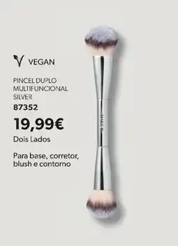 O Boticário Make up vegan pincel duplo multifuncional silver promoção