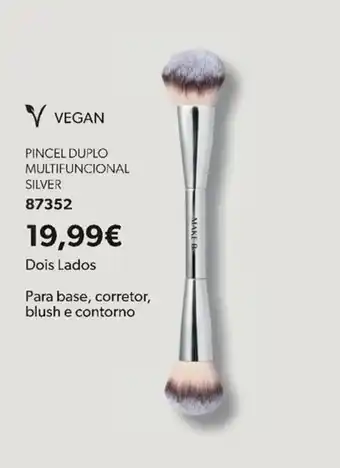 O Boticário Make up vegan pincel duplo multifuncional silver promoção