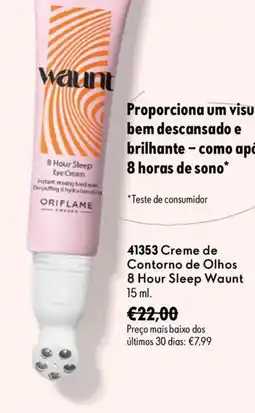 Oriflame Creme de contorno de olhos 8 hour sleep waunt promoção