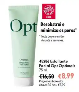 Oriflame Esfoliante facial opt optimals promoção