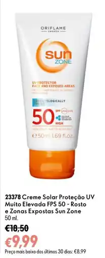 Oriflame Creme solar proteção uv muito elevada fps 50 - rosto e zonas expostas sun zone promoção