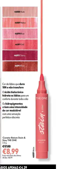 Oriflame Caneta-Batom Stain & Stay THE ONE promoção