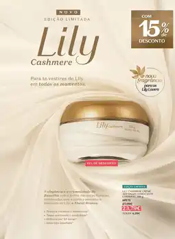 O Boticário Lily cashmere creme acetinado hidratante corporal promoção