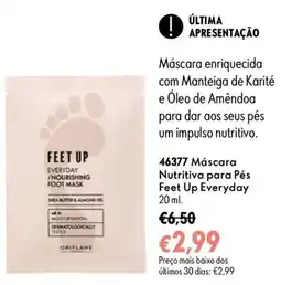 Oriflame Máscara nutritiva para pés feet up everyday promoção