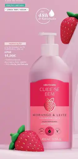 O Boticário Oboticário cuide-se bem morango & leite promoção