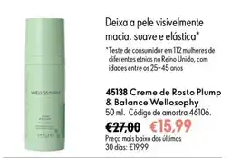 Oriflame Creme de Rosto Plump & Balance Wellosothy promoção