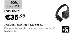 Radio Popular auscultador jbl t520 preto promoção