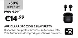 Radio Popular auricular spc zion 2 play preto promoção