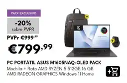 Radio Popular pc portátil asus m1605naq-oled pack promoção