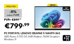 Radio Popular pc portátil lenovo ideapad 5 14ahp11-563 promoção