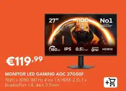 Radio Popular Monitor led gaming aoc 27g50f promoção