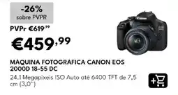 Radio Popular máquina fotográfica canon eos 2000d 18-55 dc promoção