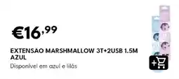 Radio Popular Extensão marshmallow 3t+2usb 1.5m azul promoção