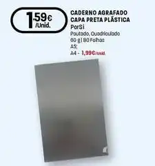 Intermarché Porsi - caderno agrafado capa preta plastica promoção