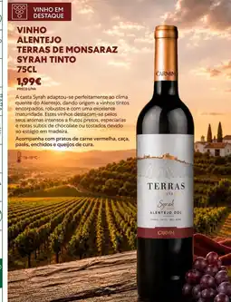 Recheio Terras d'el rei - vinho alentejo syrah tinto promoção