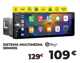 Sistema multimedia Sicur auto SRM695