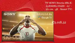 Worten TV SONY Bravia 8M2 K- 65XR8M2 promoção