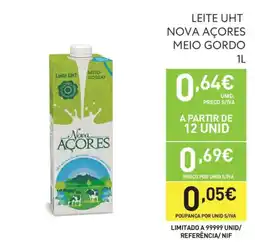Recheio Leite uht nova acores meio gordo promoção