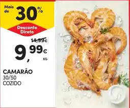 Continente Camarão 30/50 cozido promoção