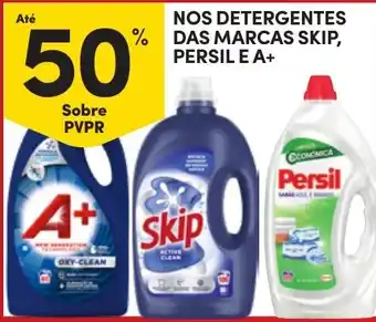 Detergentes das marcas skip, persil e a+