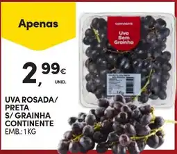 Continente Uva Rosada/Preta S/ Grainha Continente promoção