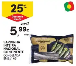 Continente Sardinha inteira nacional continente congelada promoção